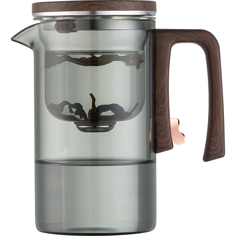 Waist new rodless elegant cup, one click magnetic suction filter glass tea pot, automatic tea separation tea cup