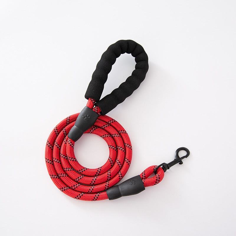 Foam handle nylon round rope dog leash dog chain collar pet dog leash - 2bazar4