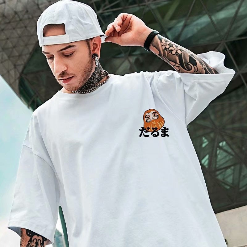 Half sleeved T-shirt for men  loose fitting short sleeved hip-hop - 2bazar4