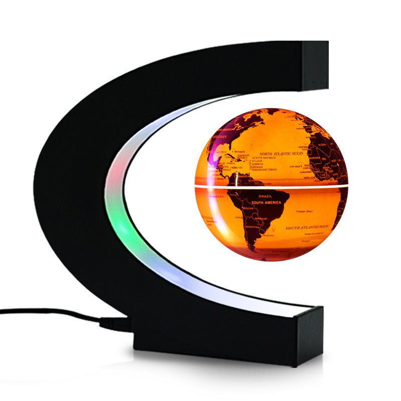 C-Shaped 3-Inch Magnetic Levitation Globe Creative Gifts For Valentine's Day Novel Home Decorations - 2bazar4