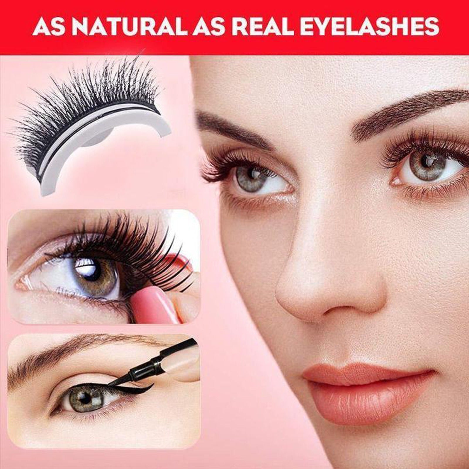 Reusable 3D Mink Lashes Natural False Eyelashes Self Adhesive Fake Glue Free Makeup Eyelash Extension Silk - 2bazar4