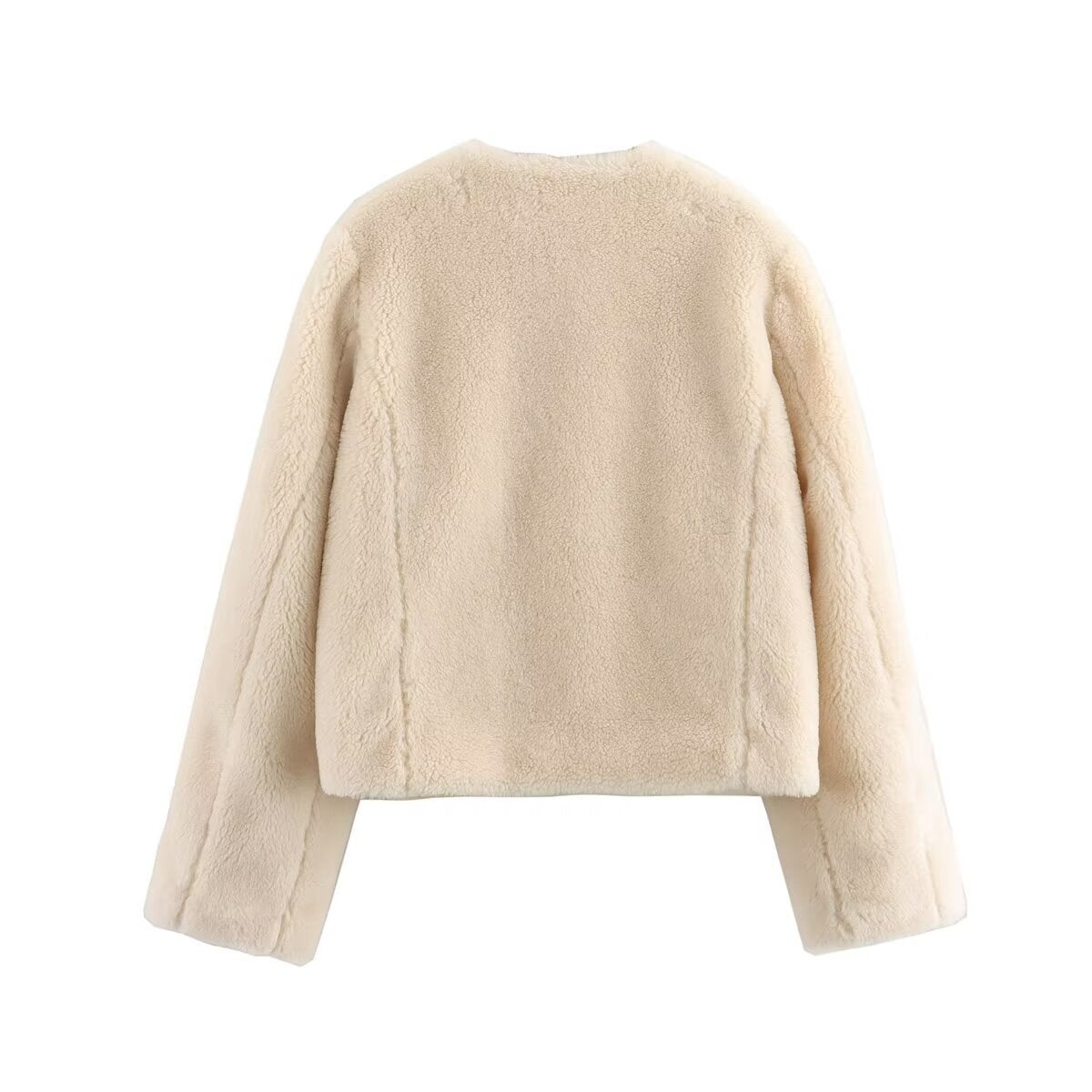 Women's new spring buckle decoration fleece jacket jacket top women's jacket