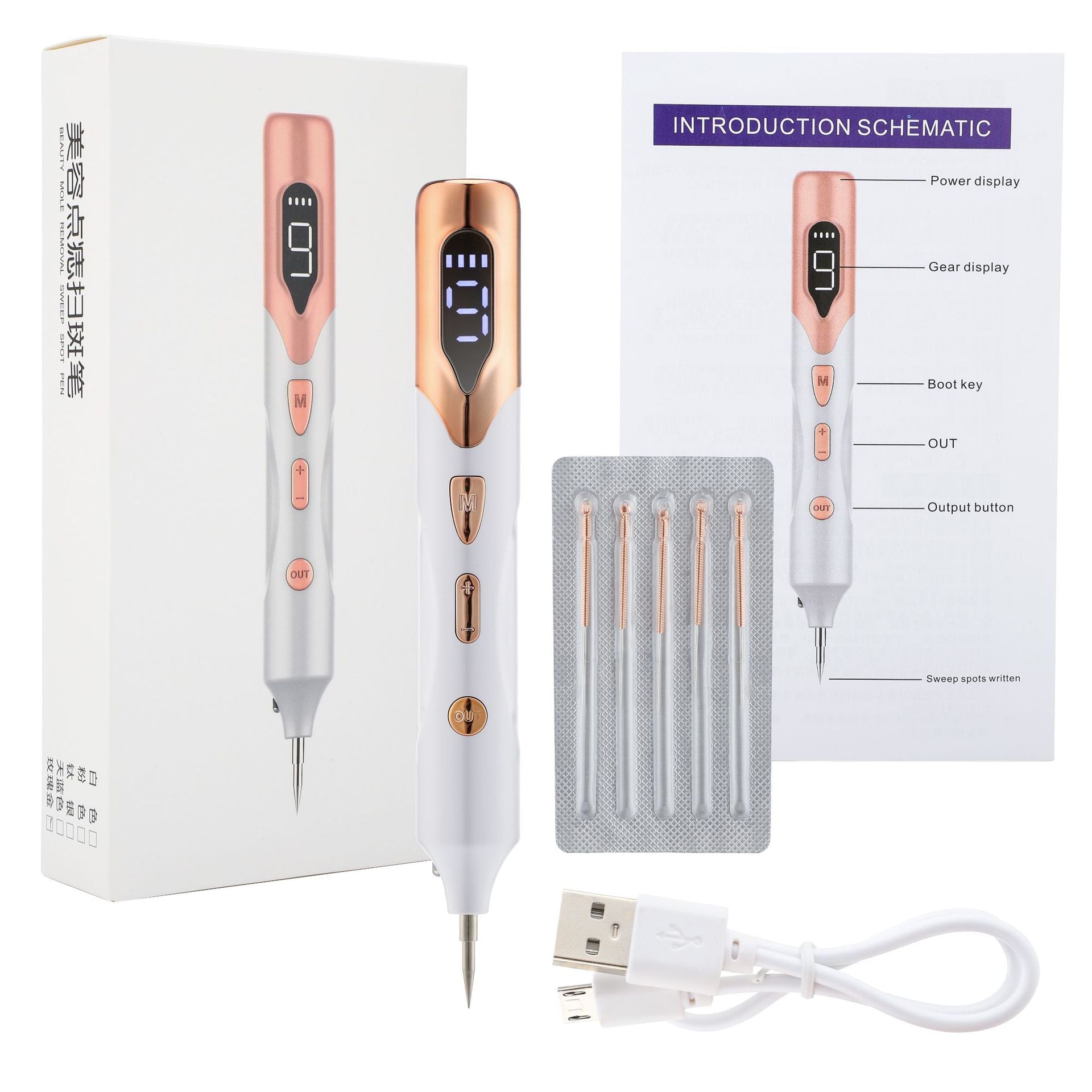9-Speed Spot Spot And Mole Pen Rechargeable Freckle Pen Home Spot Mole Sweeper Laser Spot Mole Pen Beauty Salon - 2bazar4