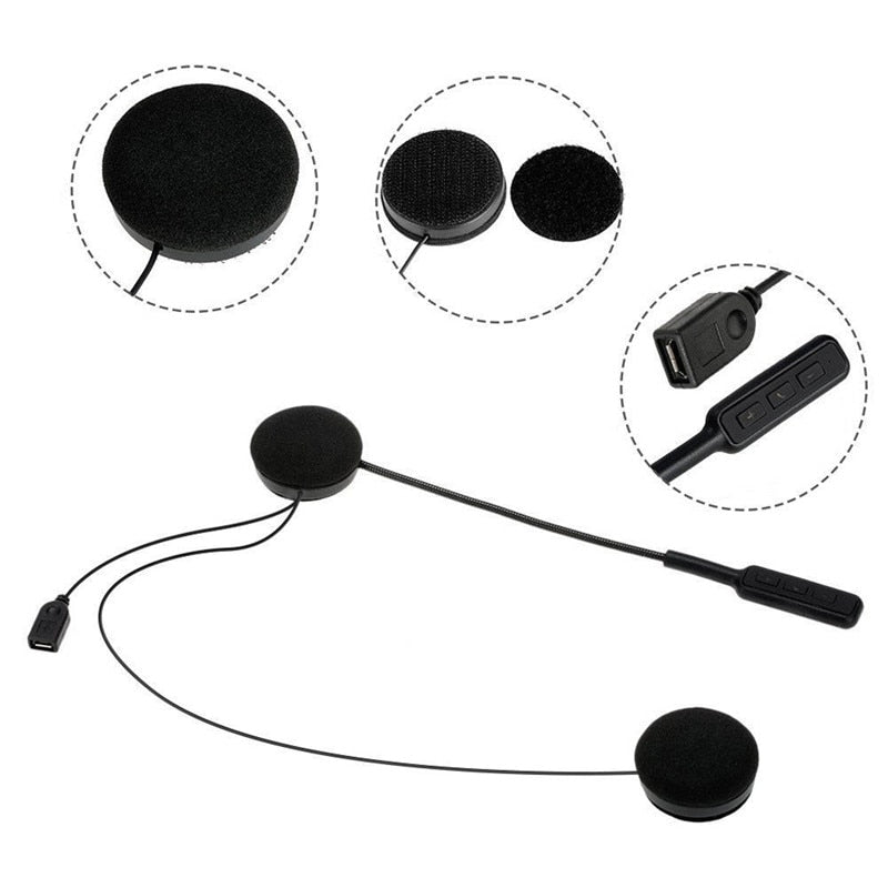 MH01 Motor Wireless Bluetooth Headset Motorcycle Helmet Earphone Headphone Dual Stereo Speaker Handsfree Music For MP3 MP4 phone - 2bazar4