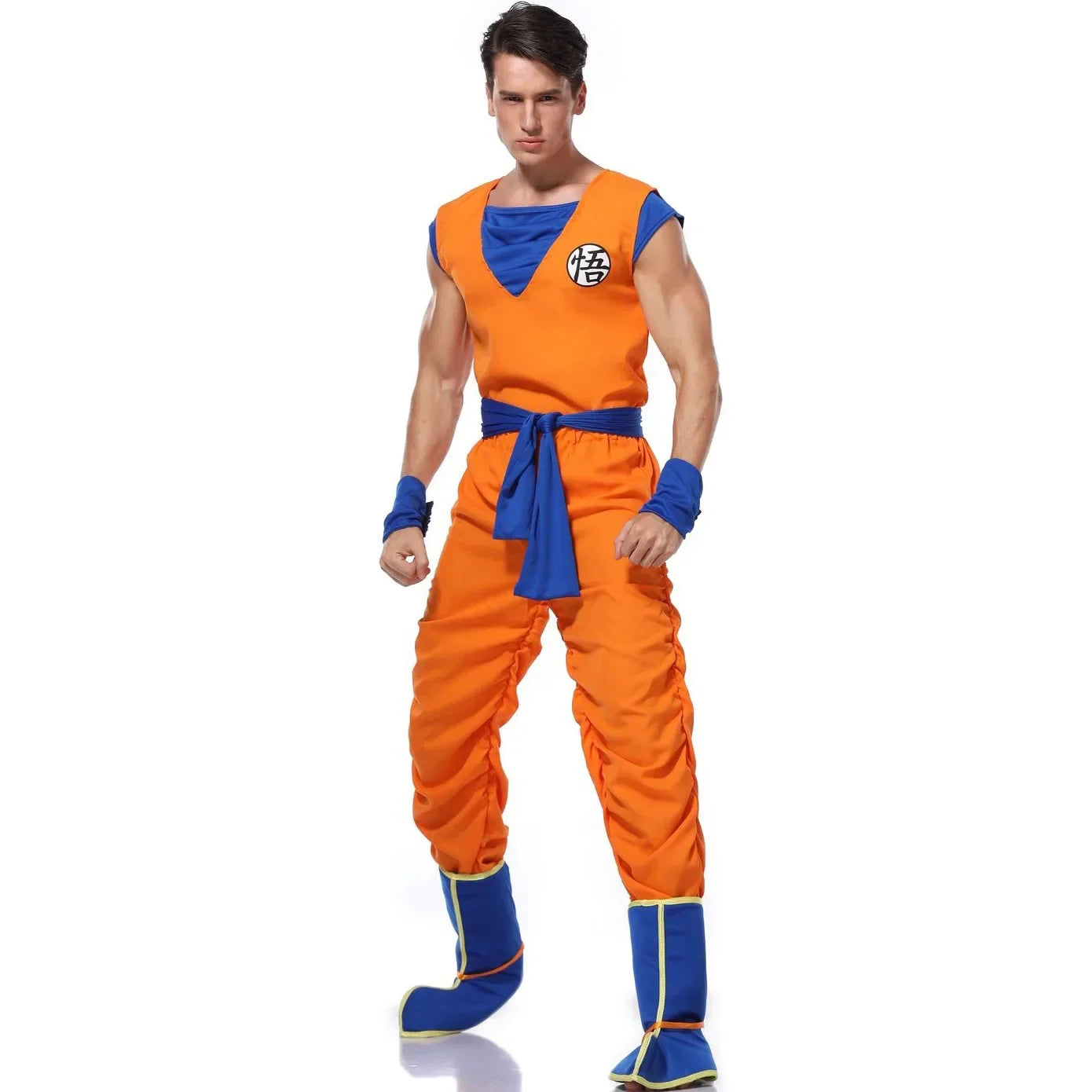 Adult Man Halloween Japanese Anime Son Goku Cosplay Costume Superheroes Role Play Orange Jumpsuit Fancy Dress Up eprolo