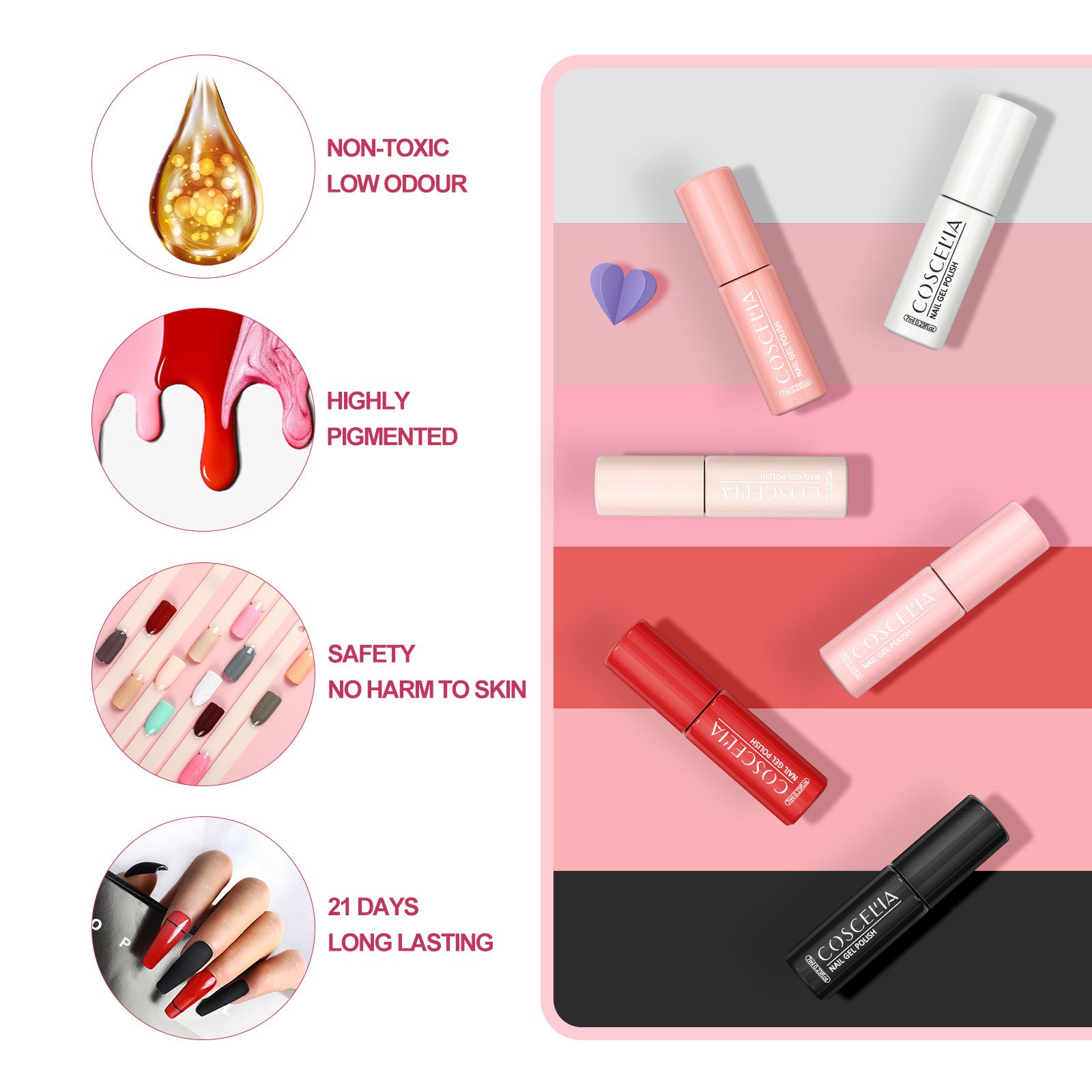 Macaron Color Round Tube Series Nail Polish Glue Nail Art Net Red Popular Color - 2bazar4