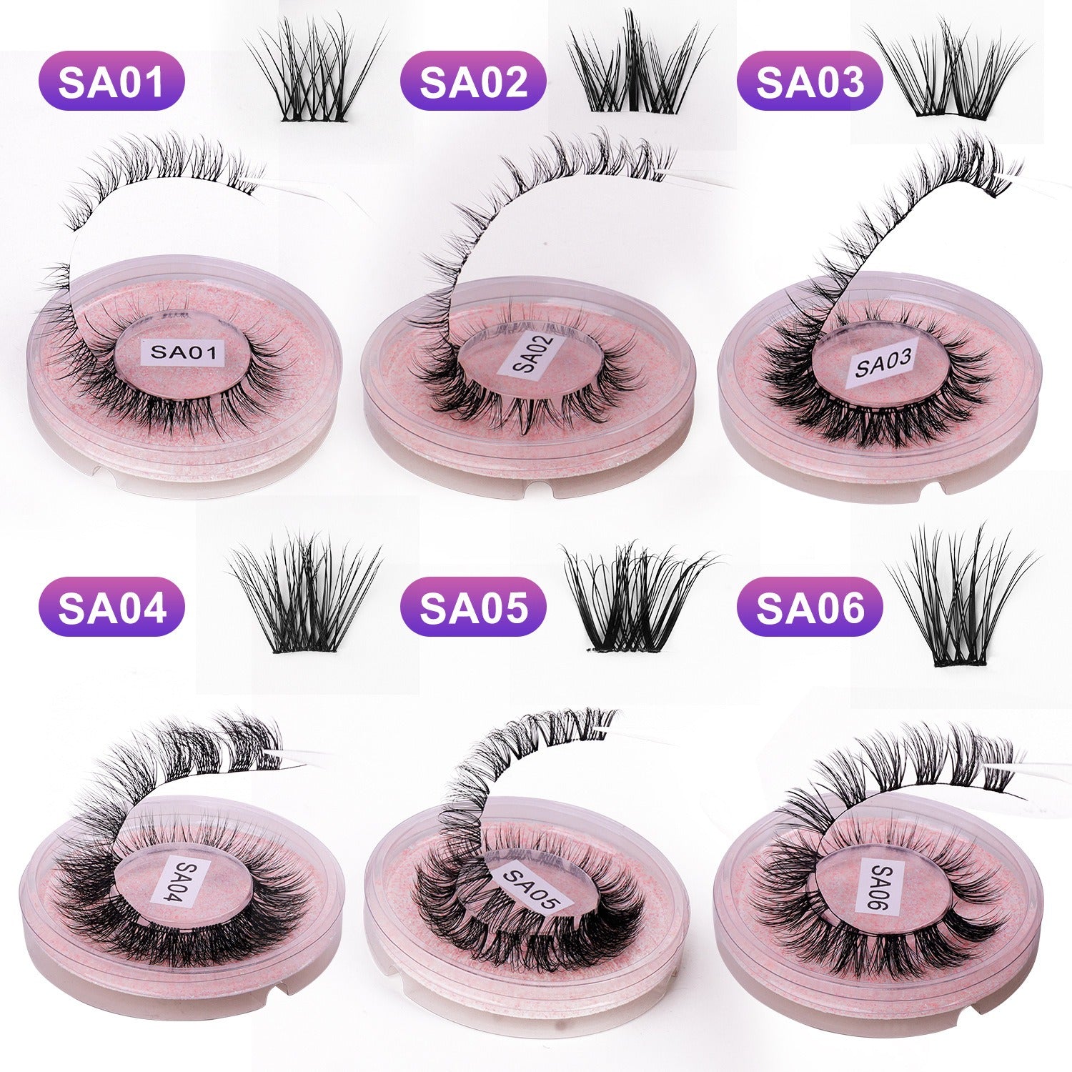 DIY false eyelashes set whole cut eyelashes European and American thick curling travel size eyelash combination - 2bazar4