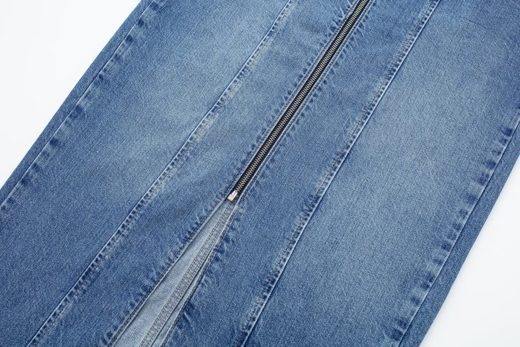 VGH Solid Patchwork Pockets Casual Denim Skirts For Women High Waist Spliced Zipper Split Bodycon Skirt Female Fashion Clothing - 2bazar4