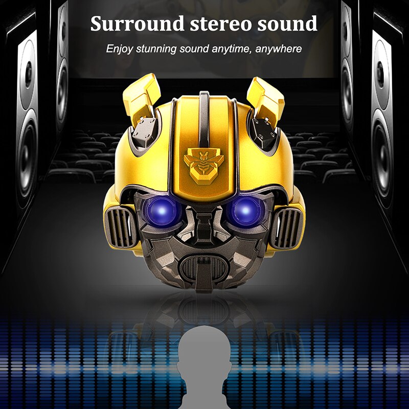 Transformers Bumblebee Helmet Wireless Bluetooth 5.0 Speaker With Fm Radio Support Usb Mp3 TF for Kids - 2bazar4