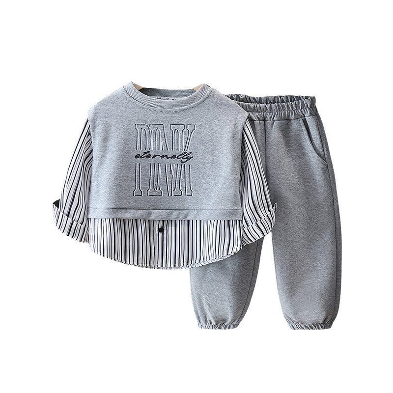 Boys Spring Casual Two-Piece Set Stylish Sweatshirt Outfit - product image 5