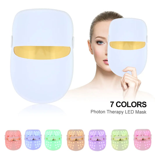 Led Therapy Mask 7 Colors Light Therapy Facial Mask Skin Rejuvenation Electroporation Beauty Instrument Photon Reduce Wrinkle - 2bazar4