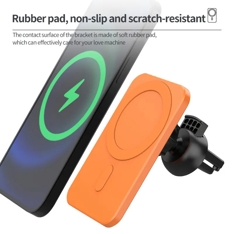 15w Magnetic Car Wireless Charger Phone Stand For Iphone 12 ProMax 12Mini Magsafe Car Holder - 2bazar4
