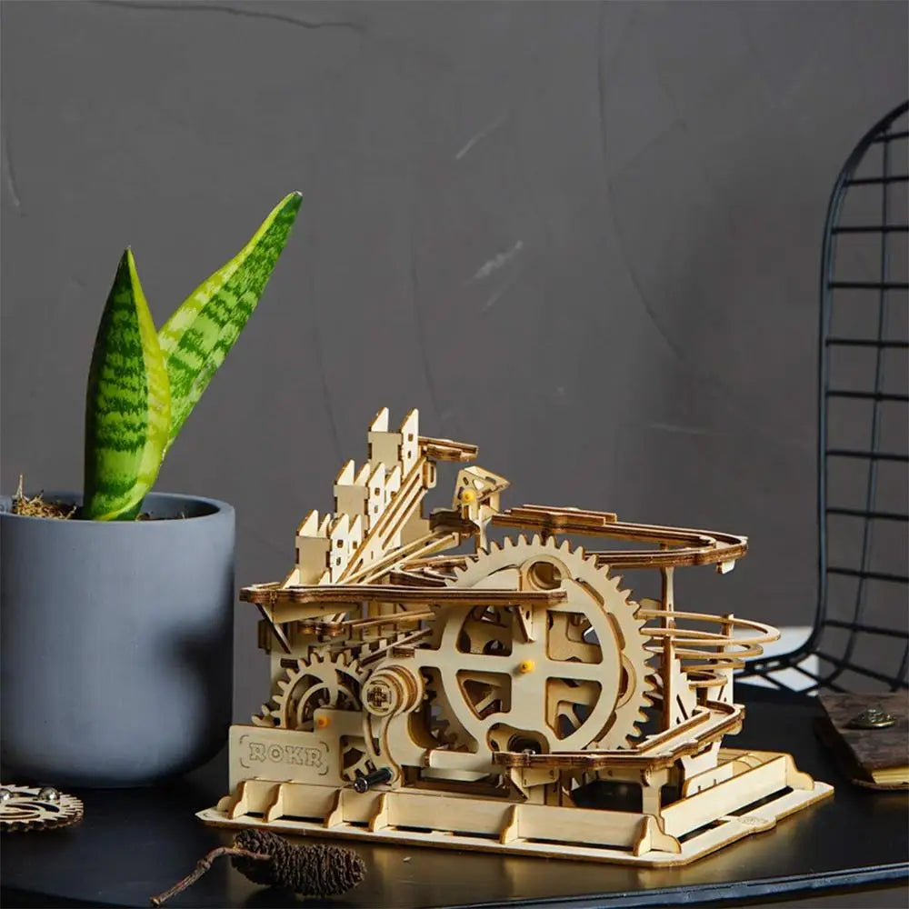 Robotime Rokr 4 Kinds Marble Run DIY Waterwheel Wooden Model Building Block Kits Assembly Toy Gift for Children Adult Dropship - 2bazar4