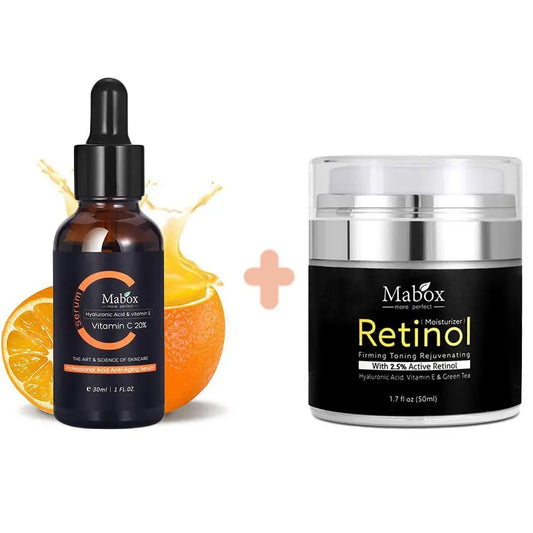 MABOX 2.5% Retinol Whitening Face Cream + Vitamin C Whitening Serum Anti aging Moisturizer Face Cream - 2bazar4