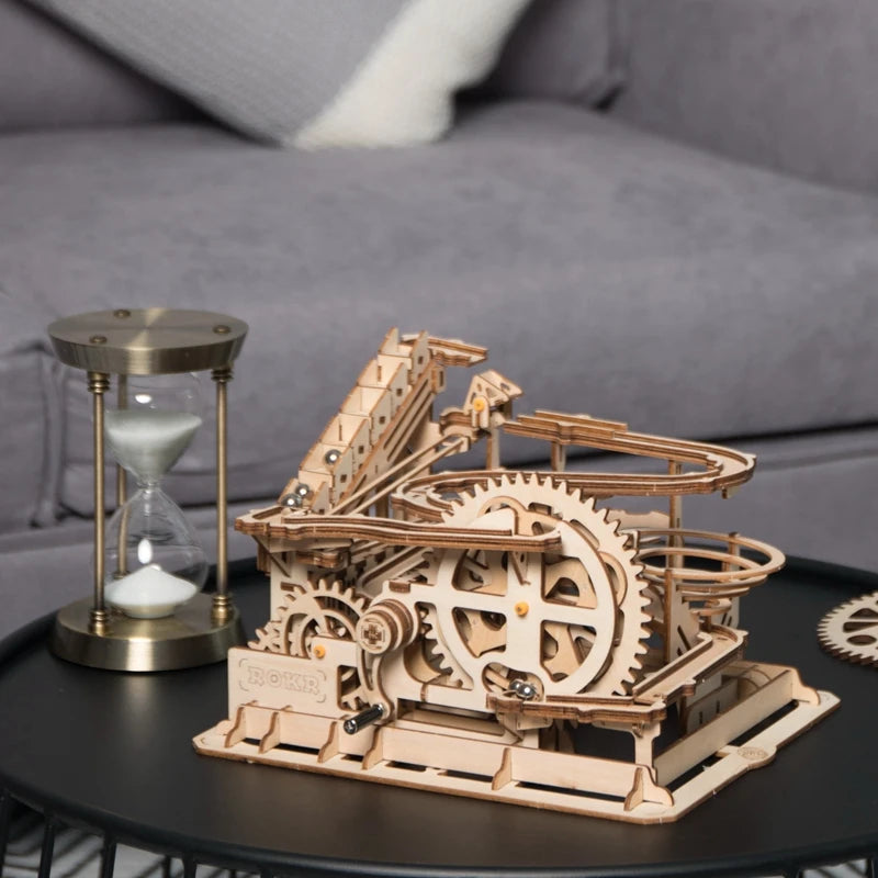Robotime Rokr 4 Kinds Marble Run DIY Waterwheel Wooden Model Building Block Kits Assembly Toy Gift for Children Adult Dropship - 2bazar4