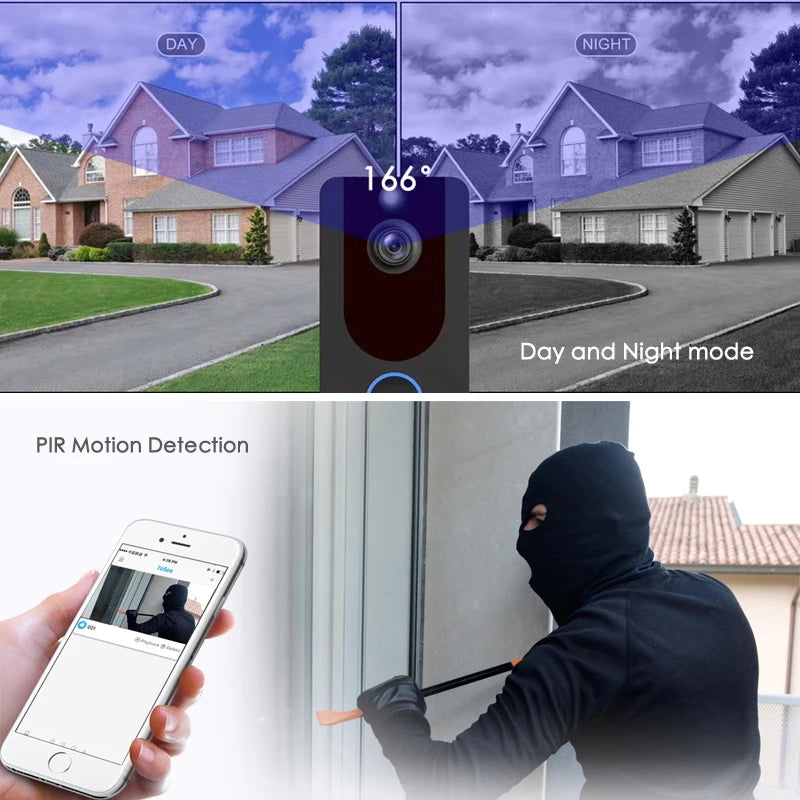 EKEN V7 HD 1080P Smart WiFi Video Doorbell Camera Visual Intercom Night vision IP Door Bell Wireless Security Camera - 2bazar4
