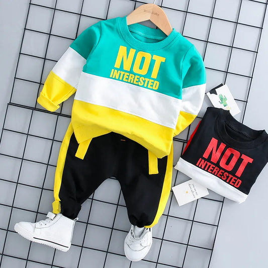 New Kids Clothes Baby Boys Costume Letter Tracksuit Tops Pants Children spring  Boys Outfits - 2bazar4