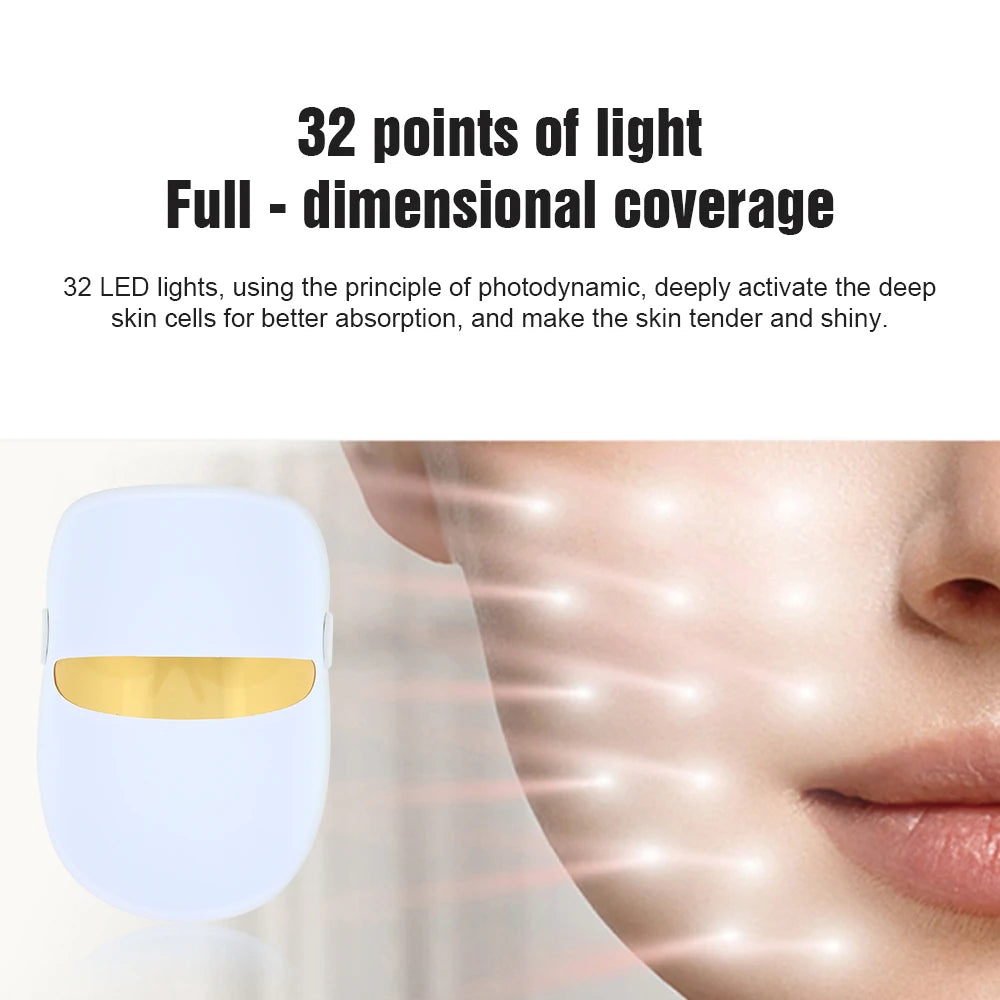 Led Therapy Mask 7 Colors Light Therapy Facial Mask Skin Rejuvenation Electroporation Beauty Instrument Photon Reduce Wrinkle - 2bazar4