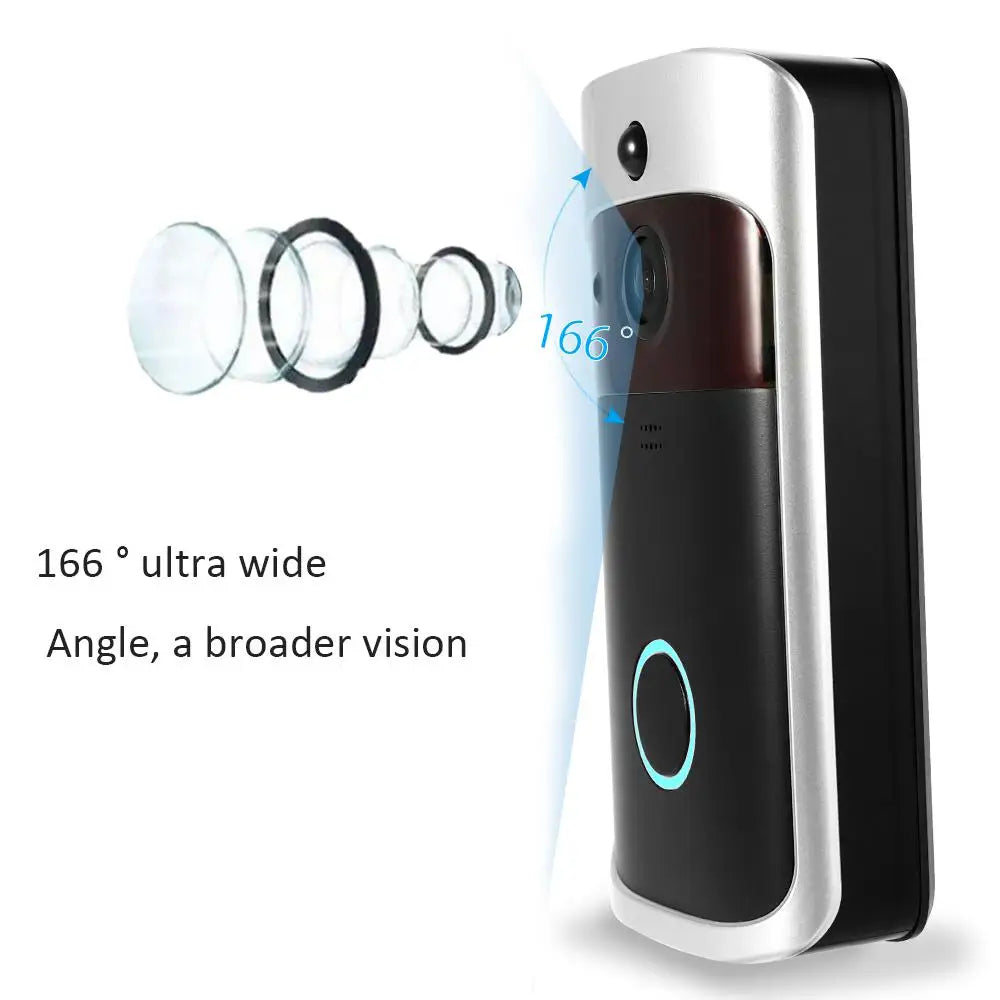 Smart Wireless WiFi Security DoorBell Visual Recording Consumption Remote Home Monitoring Night Vision Smart Video Door Phone - 2bazar4