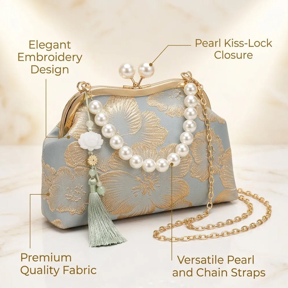Pearl Embroidered Shoulder Bag Fashion Pearl Crossbody Bags for Woman Handbag