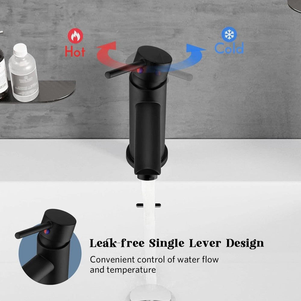 Cisivis Cloakroom Modern Bathroom Basin Sink Mono Chrome Mixer Tap Waste UK
