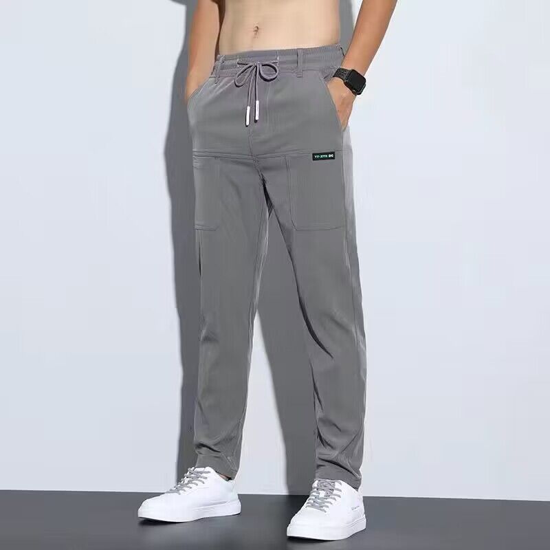 Thin ice silk pants for men, business men, casual pants, trendy straight leg loose sports pants - 2bazar4