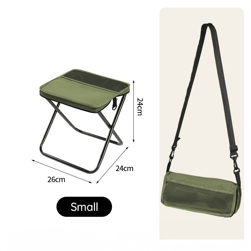 Portable Folding Stool with Steel Frame & Oxford Fabric