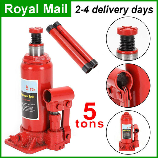 5 Ton Bottle Jack Heavy Duty Hydraulic Lifting Ram Car Van Boat Truck Caravan UK