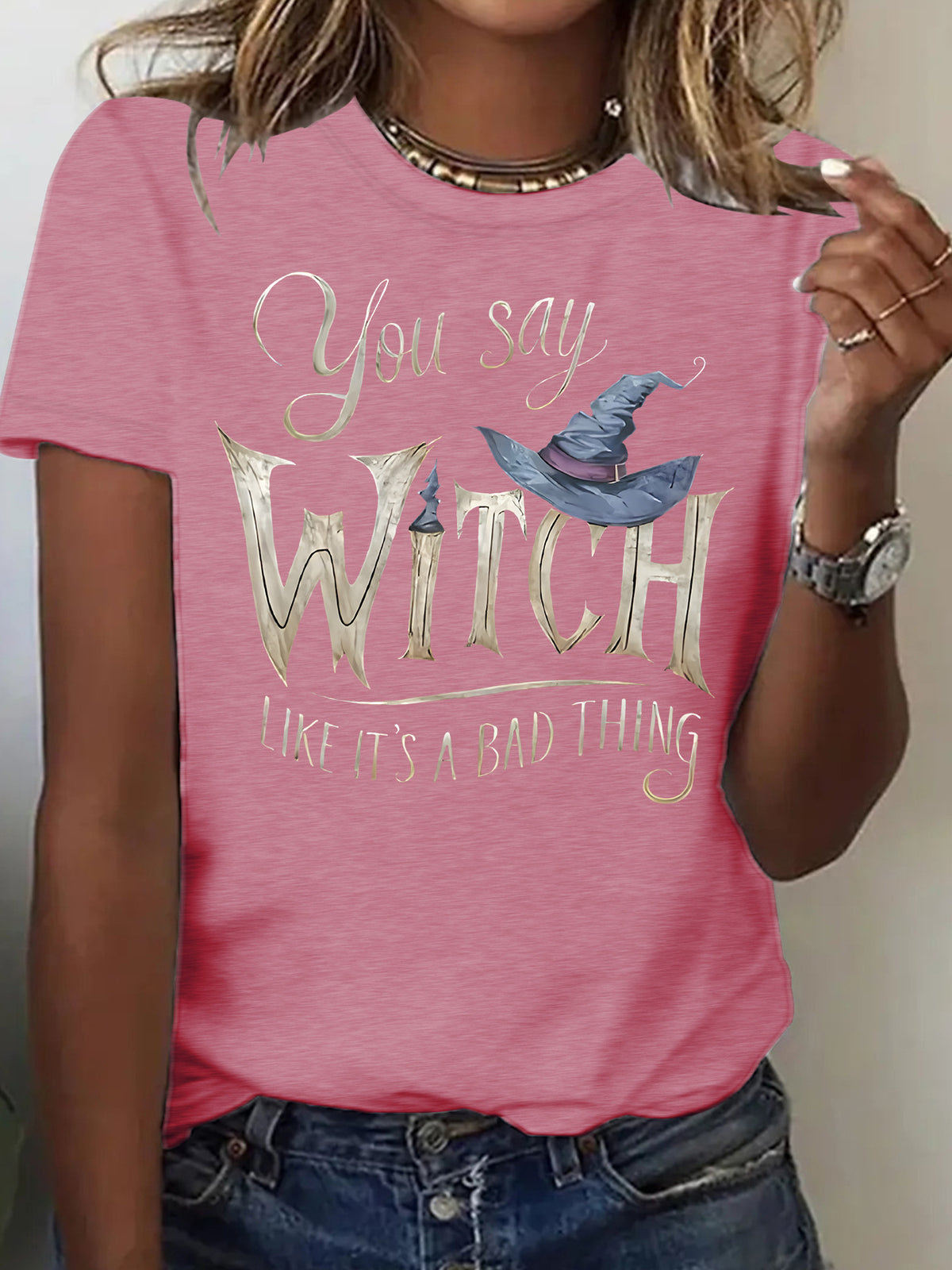 Halloween Witch Print Short-Sleeve T-Shirt - product image 6