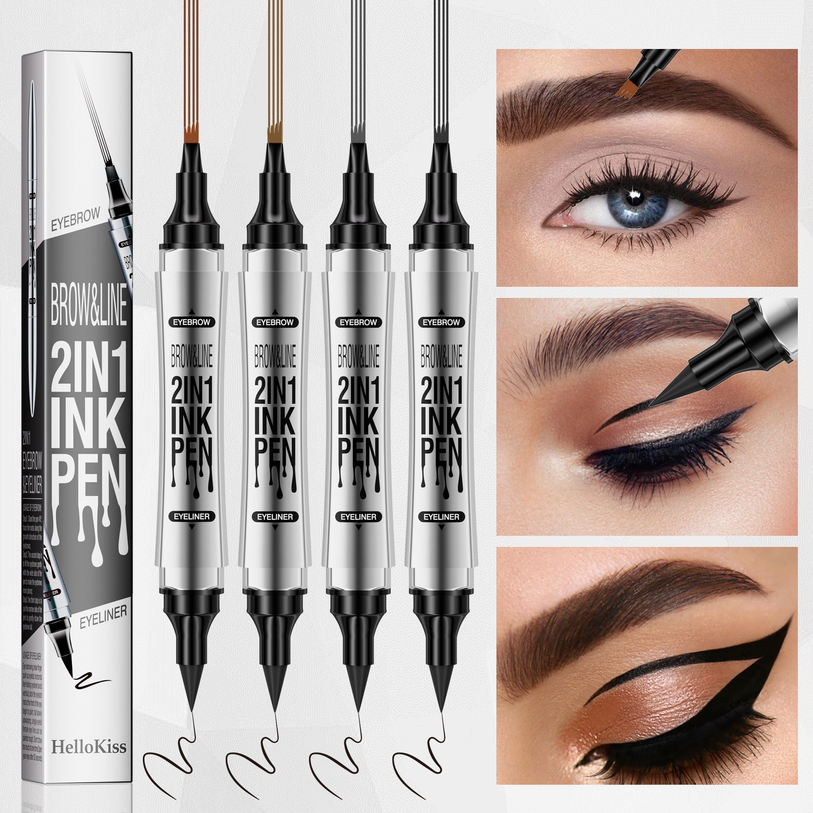 Hellokiss Eyeliner and eyebrow pencil 2 in 1 - 2bazar4