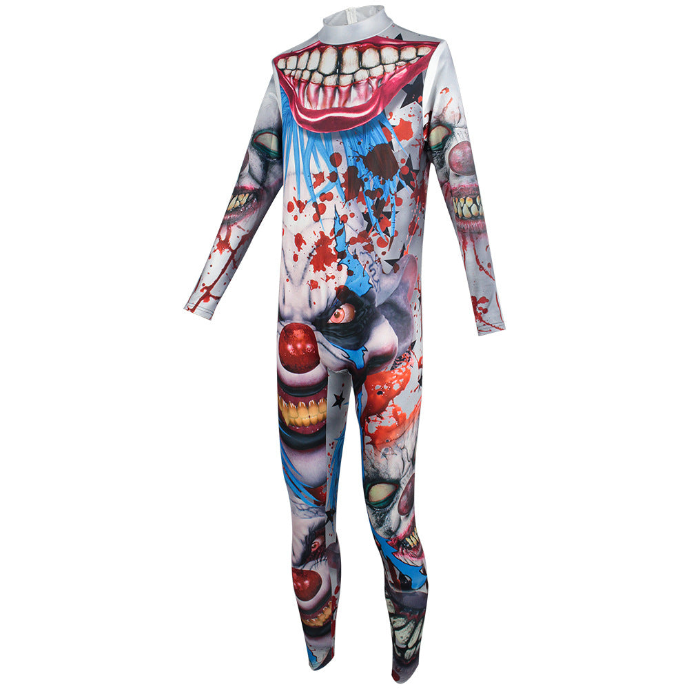 Halloween Cosplay Costume Horror Mutant Clown It 3D Print Jumpsuit Halloween Outfit