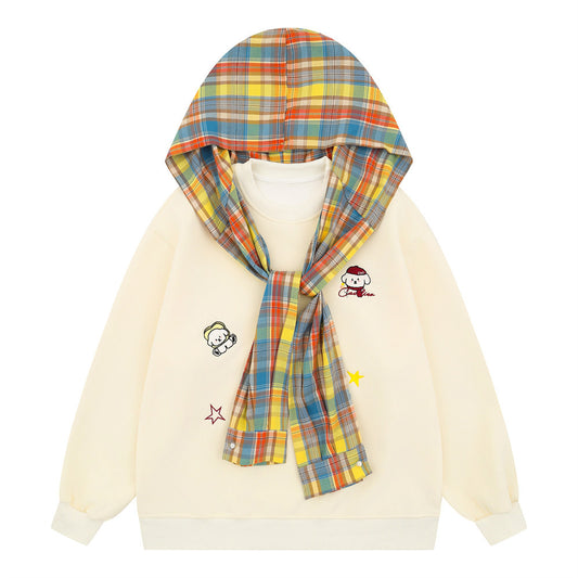 Cartoon Embroidered Hooded Sweatshirt
