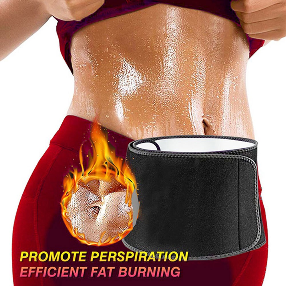Waist Trimmer Belt Body Shaper Weight Loss Girdle Waist Trainer w/ Phone Pocket Black-Silver
