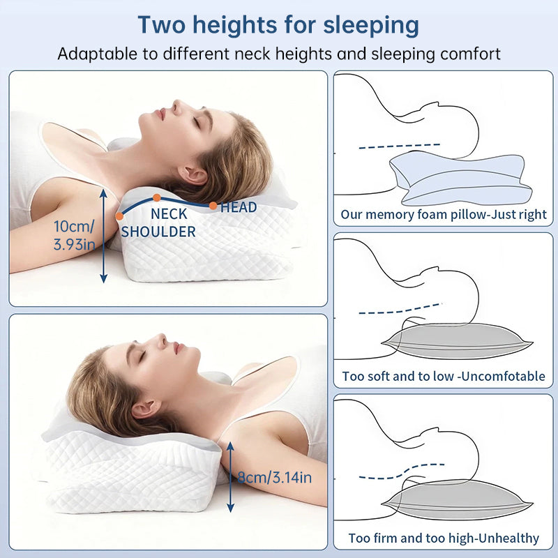 Cooling Memory Foam Cervical Pillow – Slow Rebound Neck Support