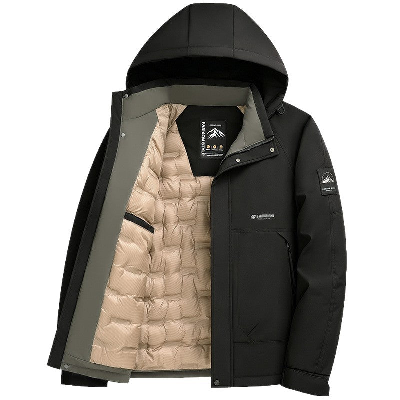 Men's Business Thickened Cotton Jacket with Detachable Hood - product image 5