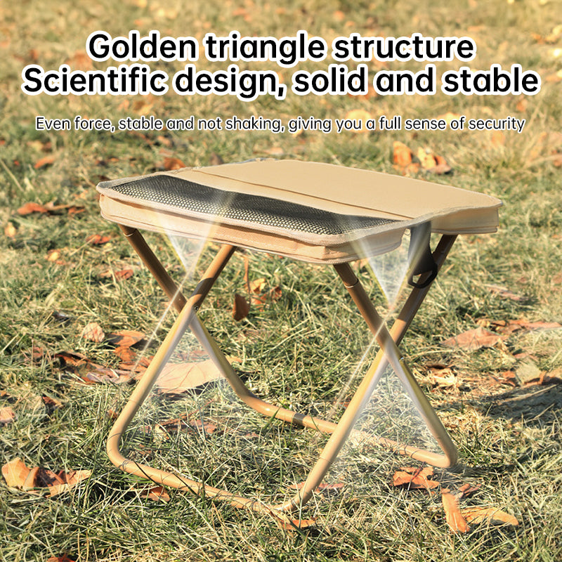 Portable Folding Stool with Steel Frame & Oxford Fabric