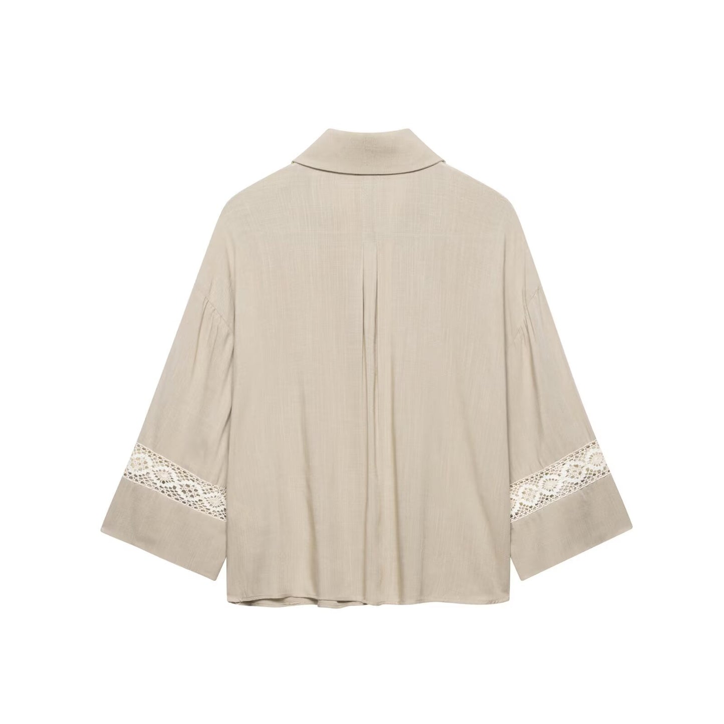 Women's Embroidered Sleeve Blouse + Side Embroidered Stripe Wide Leg Pants