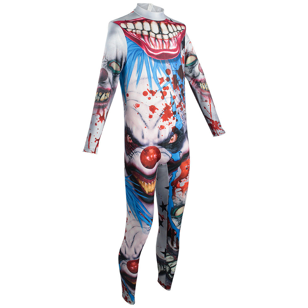 Halloween Cosplay Costume Horror Mutant Clown It 3D Print Jumpsuit Halloween Outfit