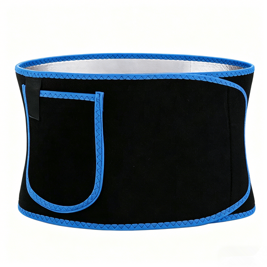 Waist Trimmer Belt Sport Workout Shaper Burner Slimming Belt W/ Phone Pocket Blue-Black