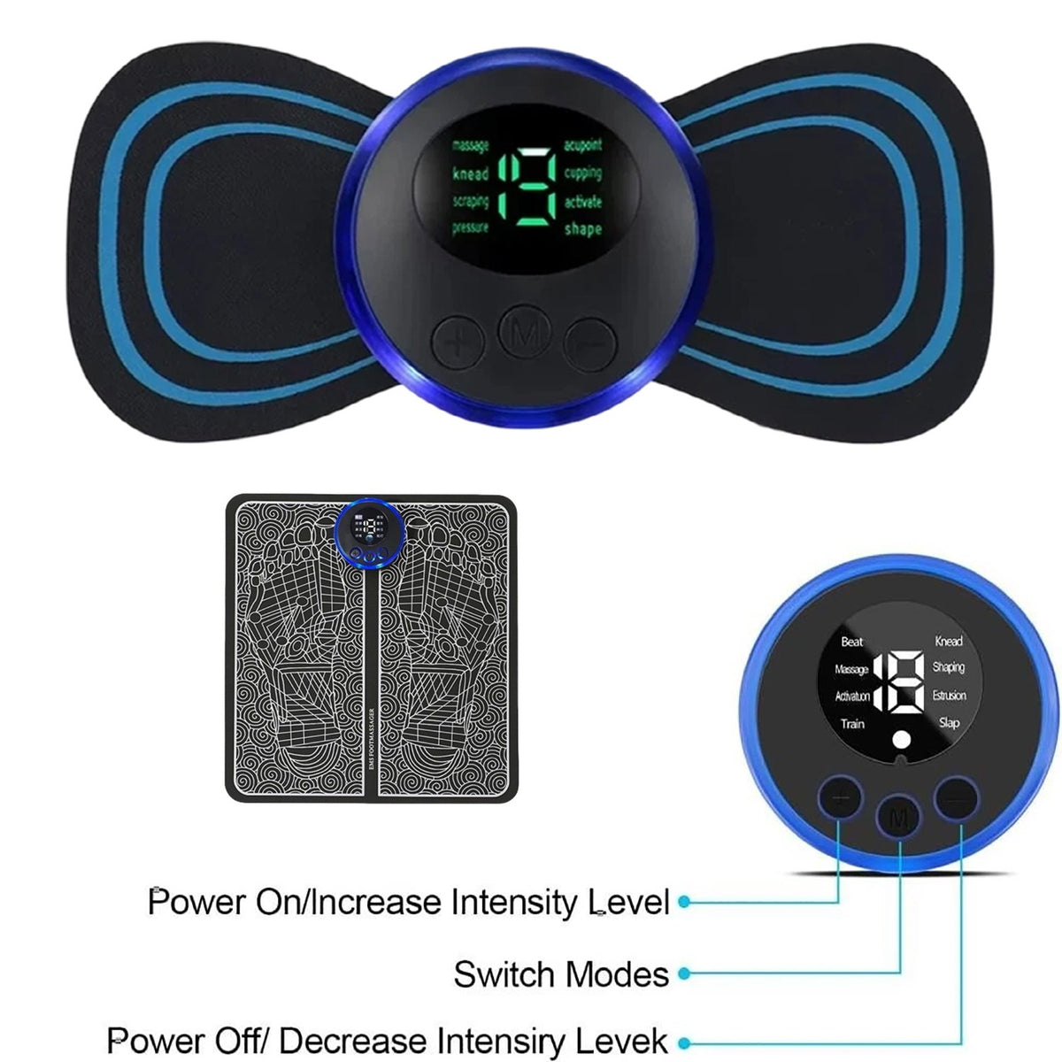 USB Electric Portable Shoulder and neck  Massager+  Foot Massager Pad Blood Circulation Pain Relax Massager Set (US Logistics For USPS/DHL/Fedex/UPS. No designated logistics accepted，TK/TMEU only For self-pickup）
