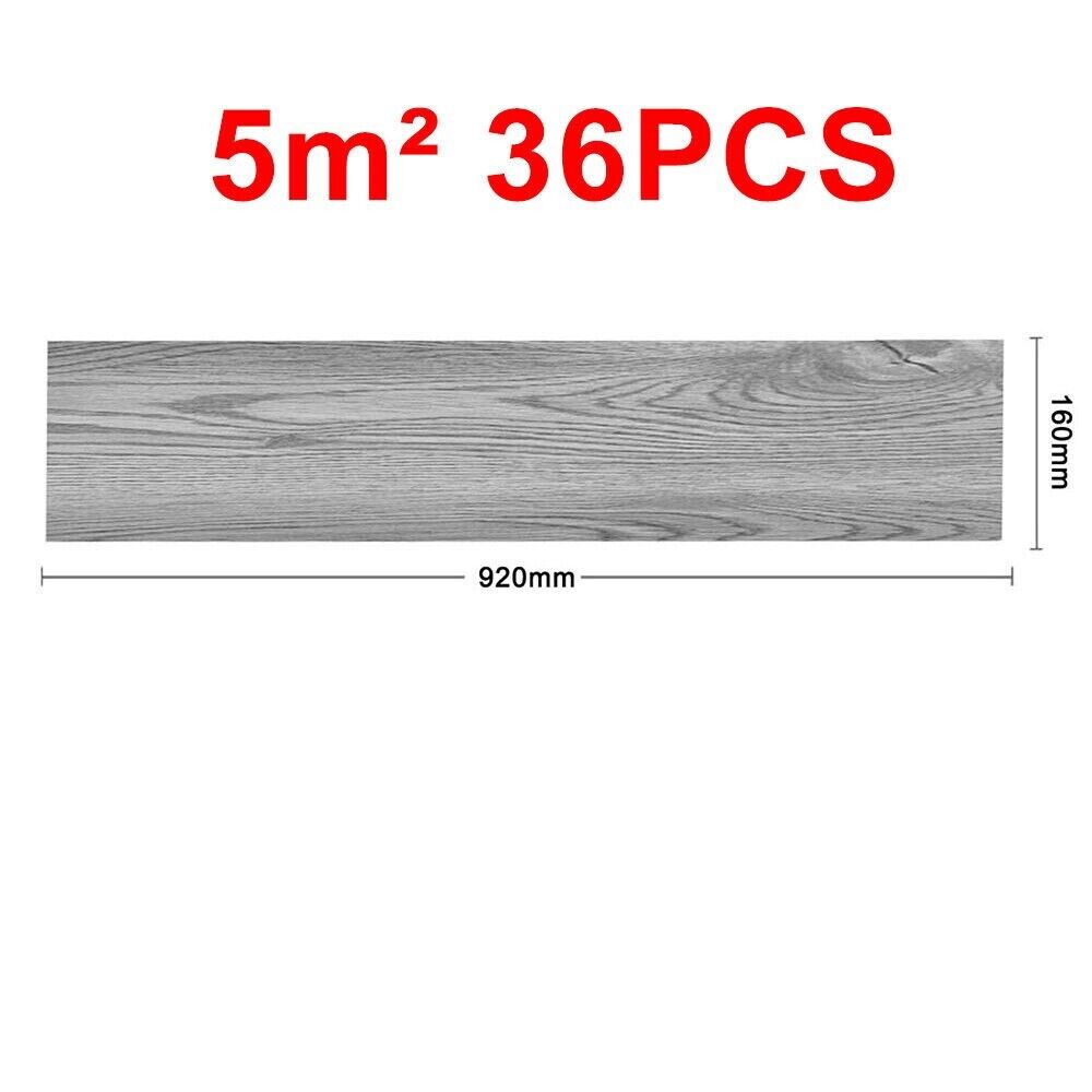5m² Floor Planks Tiles Self Adhesive Wood Effect Vinyl Flooring Bathroom Decor