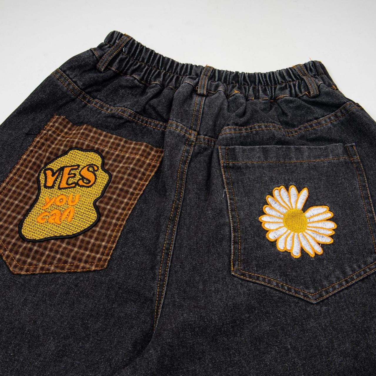 KT cat embroidered jeans