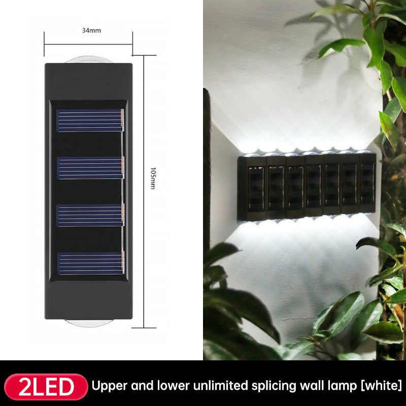 Solar Dual Head Wall Lamp, Outdoor Courtyard Lamp, Waterproof, Outdoor Upper and Lower Emitting Wall Courtyard Lamp eprolo