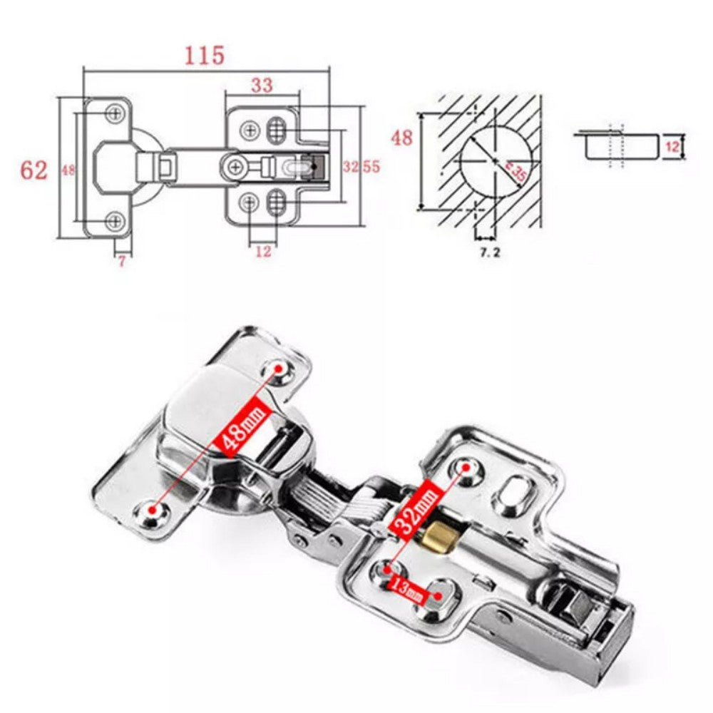 10X Quality Full Overlay 35mm Soft Close Hinges Kitchen Cabinet Cupboard Door UK