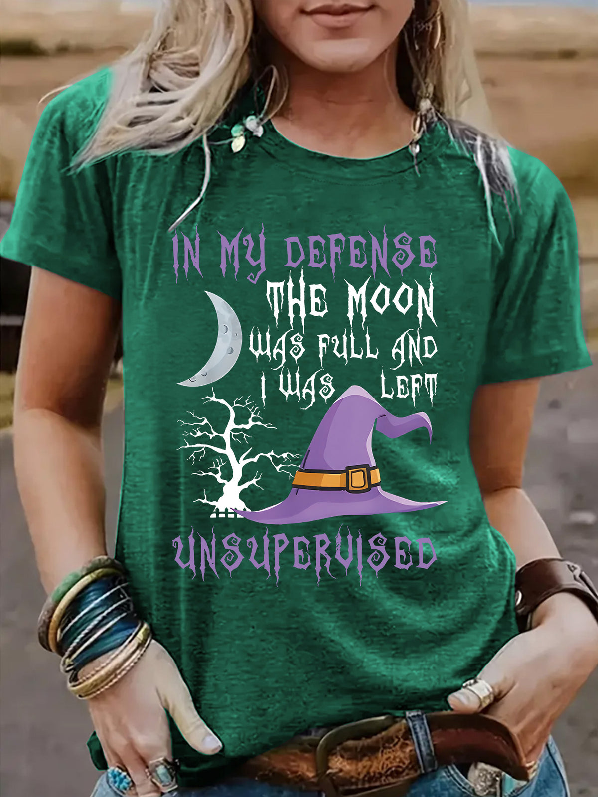 Halloween Witch Pattern Short-Sleeve T-Shirt - product image 13