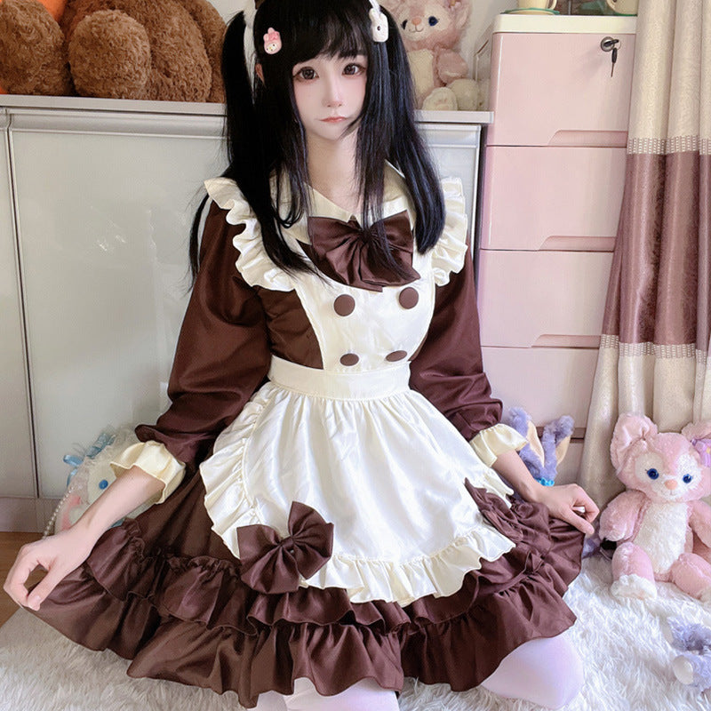 Lolita Dress Maid Costume Cafe Waitress Dress for Women