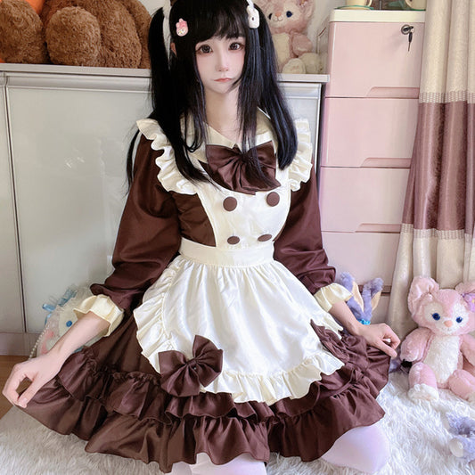 Lolita Dress Maid Costume Cafe Waitress Dress for Women