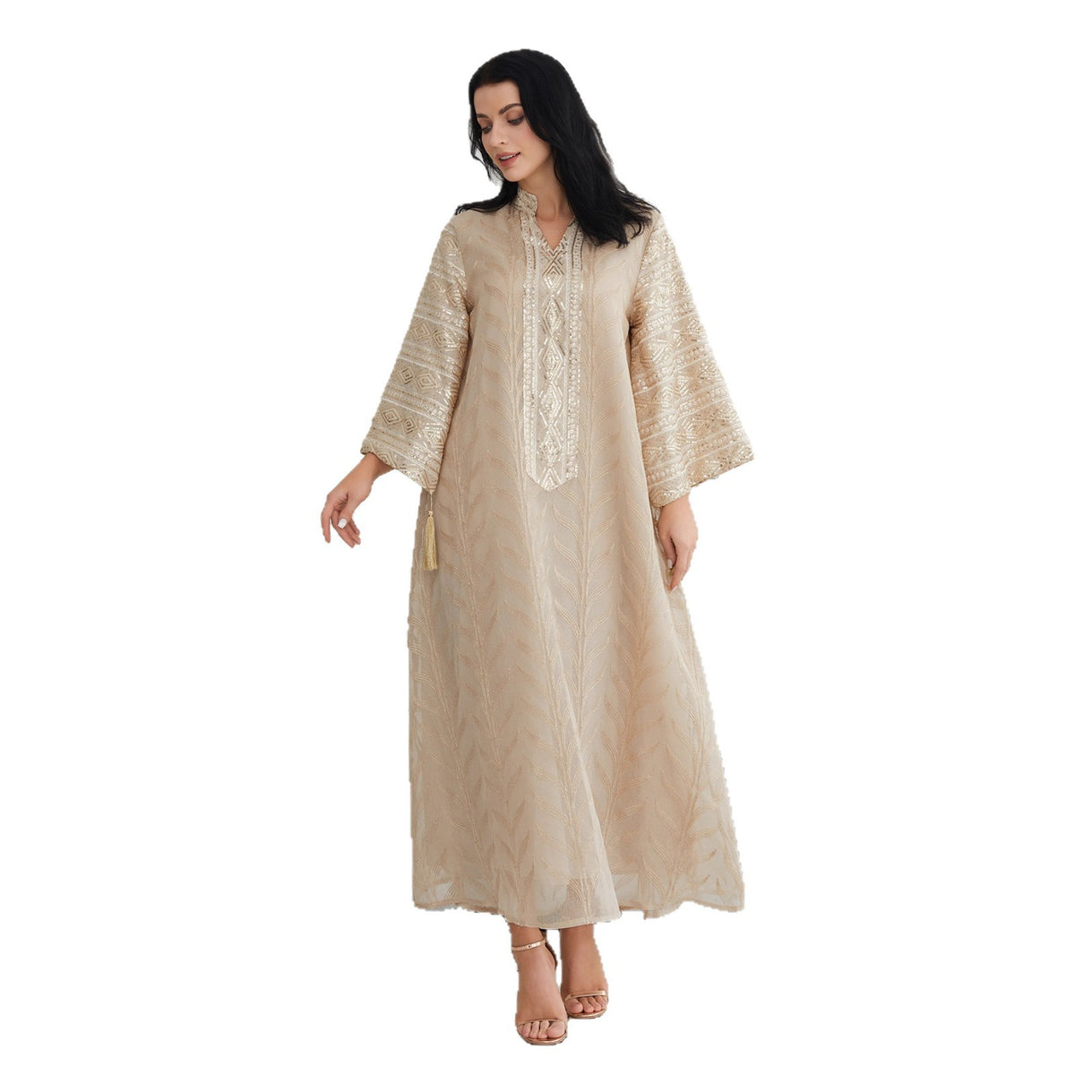 Bead embroidered dress