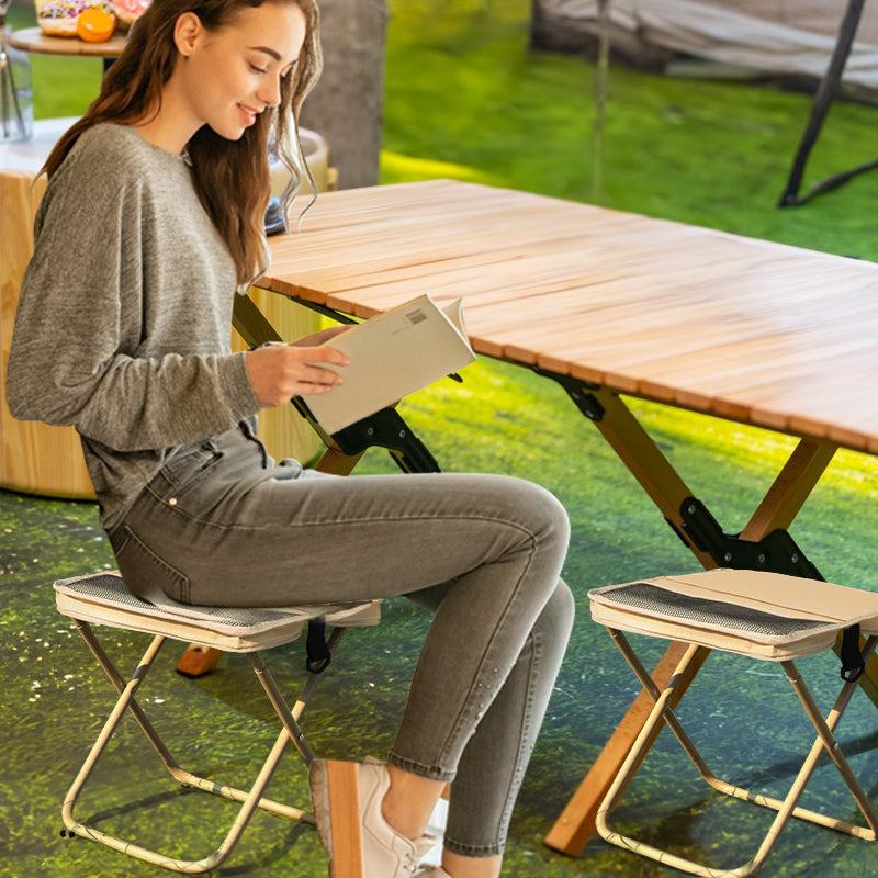 Portable Folding Stool with Steel Frame & Oxford Fabric