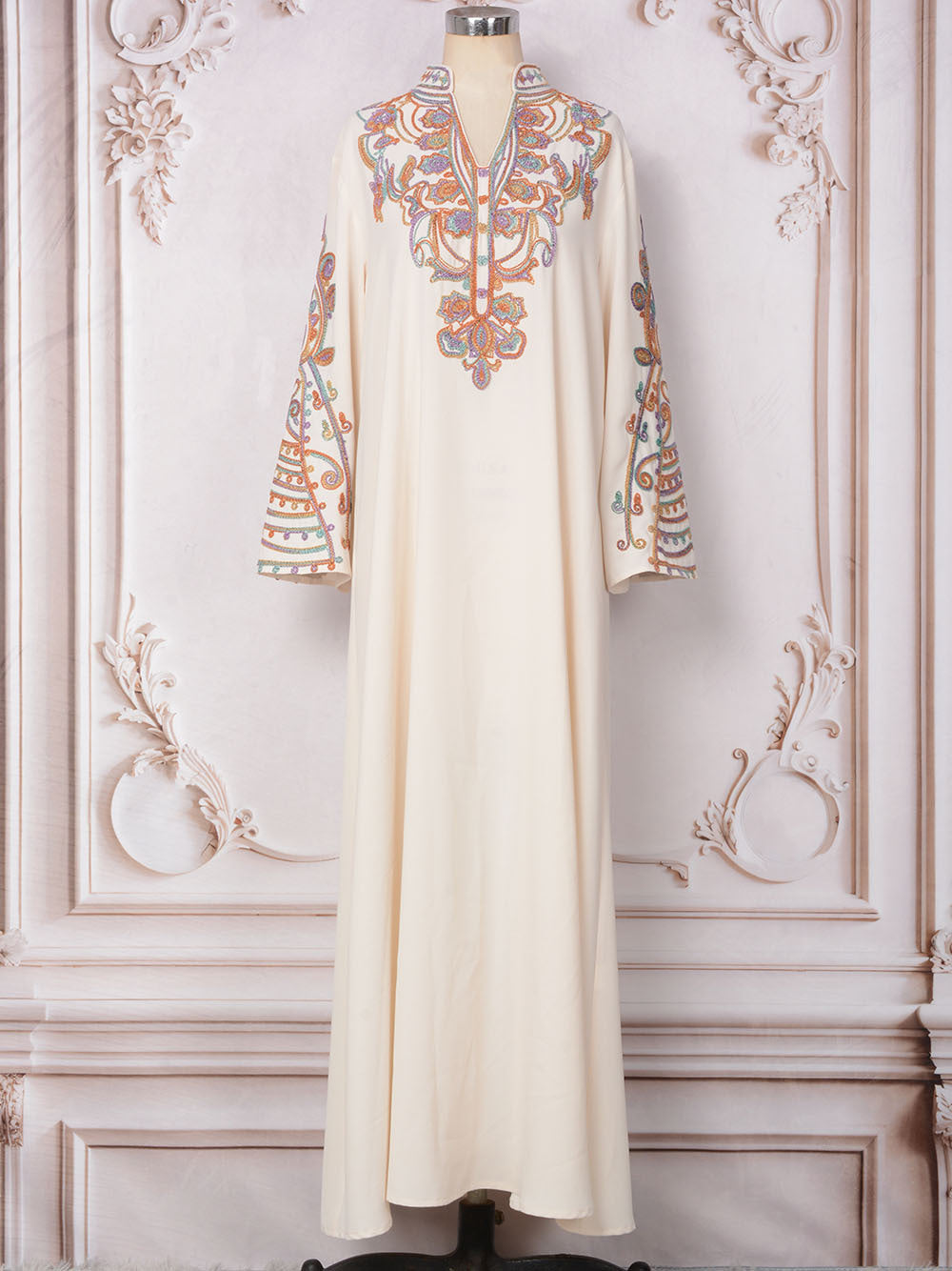 Embroidered long sleeved skirt